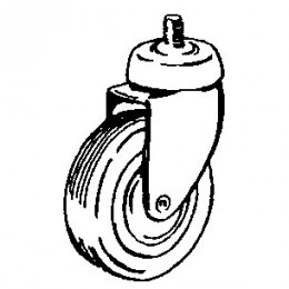 Kółko gumowe, czarne, śruba M-10, fi 80mm