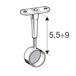 Uchwyt dystansowy, regulowany, końcowy, fi 25mm