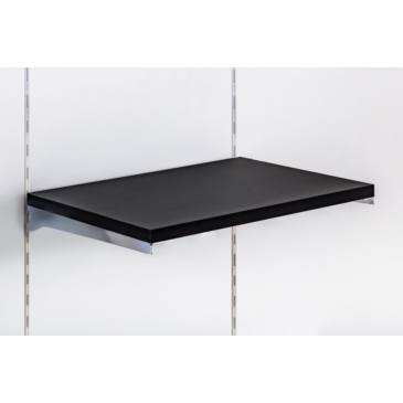 Półka z płyty Soti-Line, czarna, wsporniki chrom