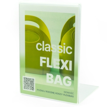 Stojaczek informacyjny L, bezbarwny, różne formaty