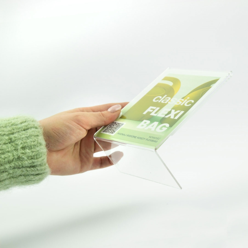 Stojaczek informacyjny L, bezbarwny, różne formaty