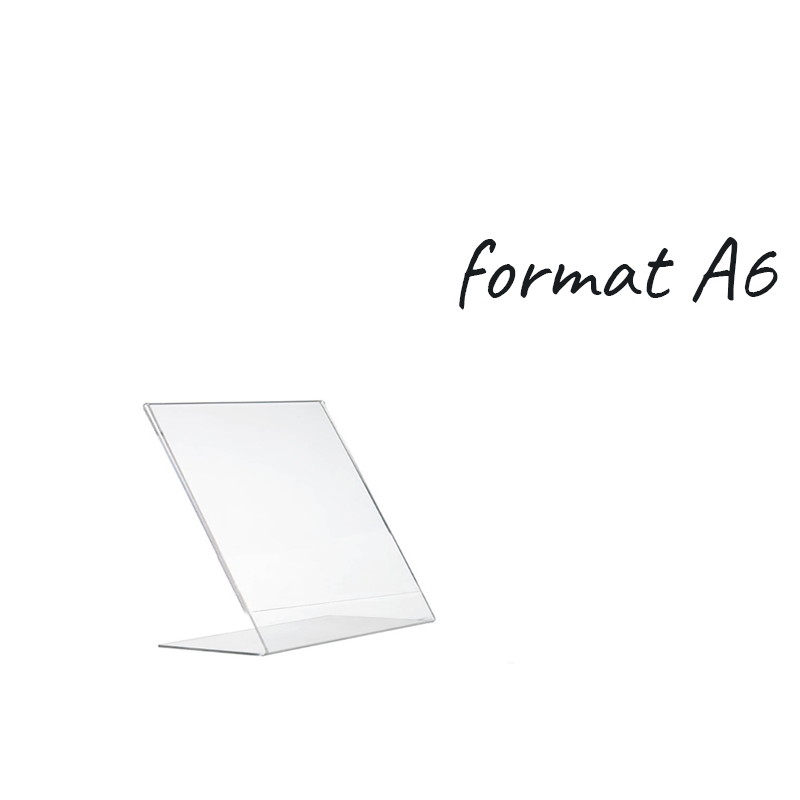 Stojaczek informacyjny L, bezbarwny, różne formaty