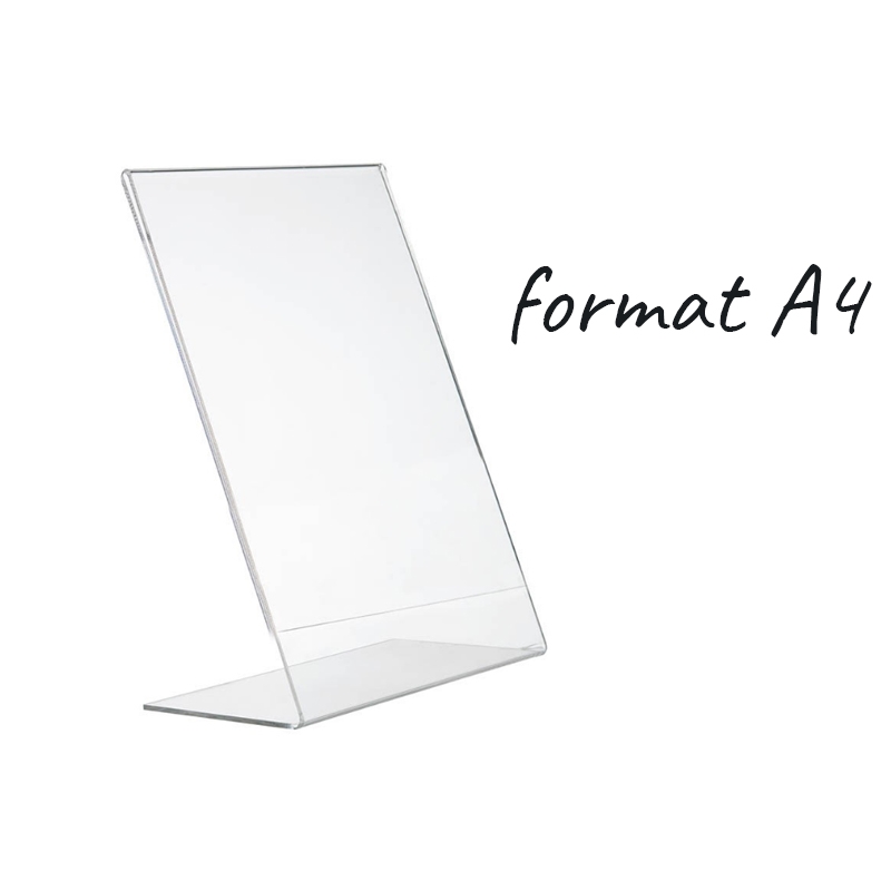 Stojaczek informacyjny L, bezbarwny, różne formaty