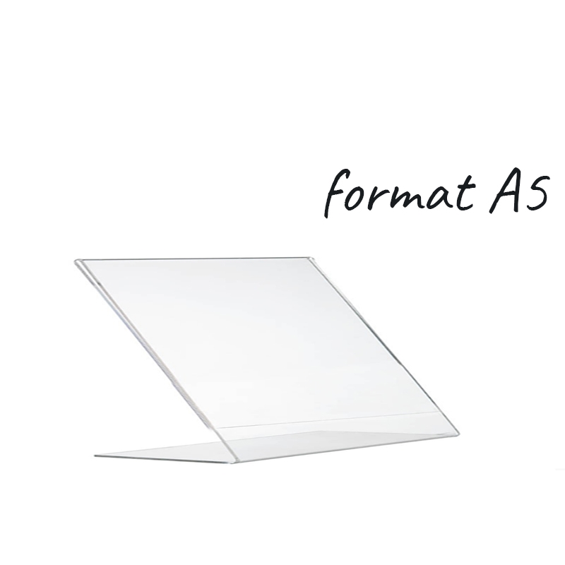 Stojaczek informacyjny L, bezbarwny, różne formaty