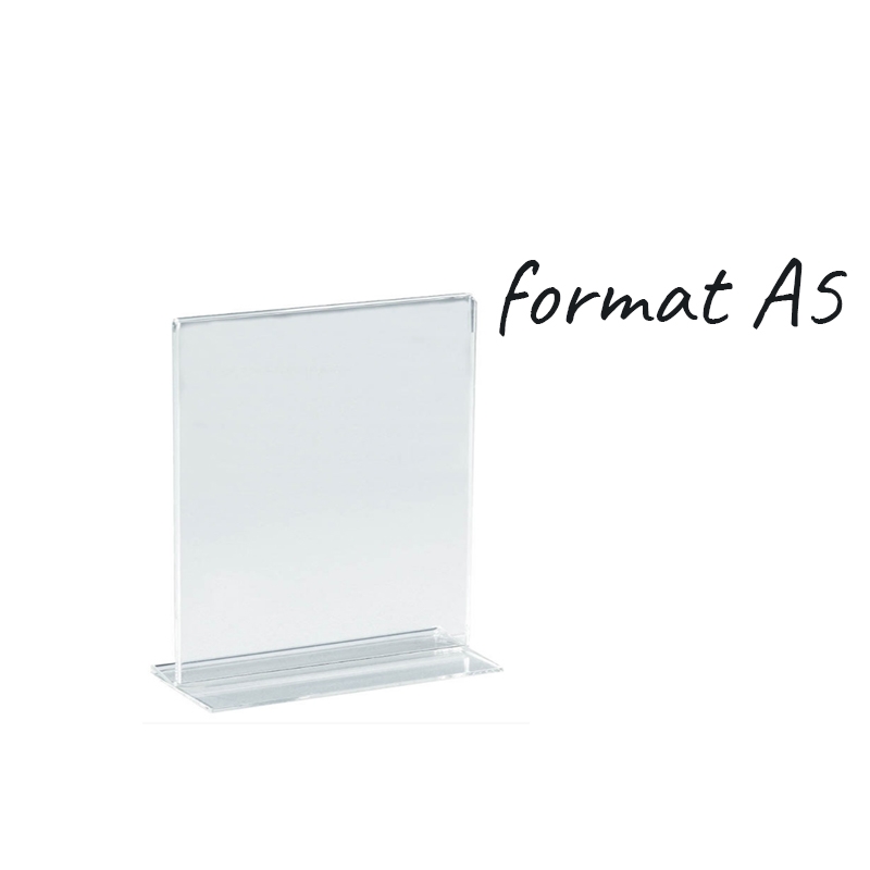 Stojaczek informacyjny T, bezbarwny, różne formaty