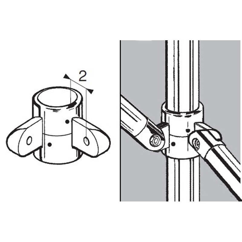 Uchwyt dwustronny, kątowy z blokadą, chrom