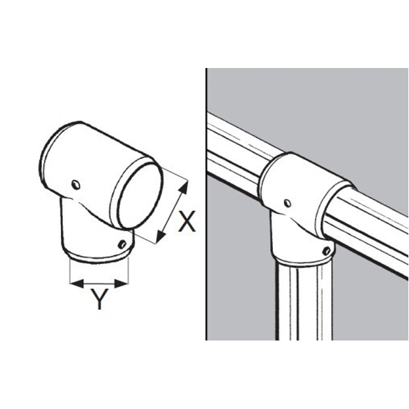 Łącznik trzykierunkowy z blokadą, chrom