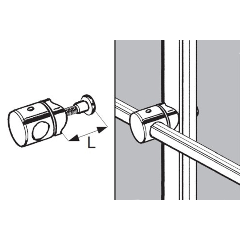 Uchwyt przelotowy fi 16/50mm, chrom