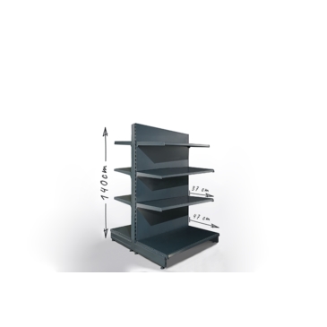 Gondola sklepowa H140cm, półki 2x47cm 6x37cm