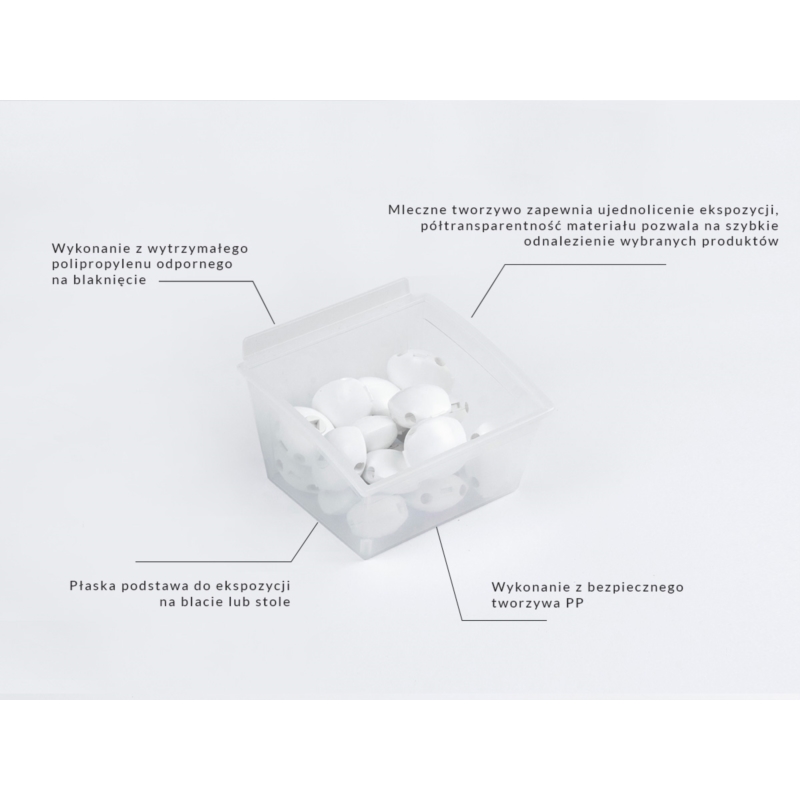 Pojemnik SLIM Slatwall 14x14x10cm bezbarwny