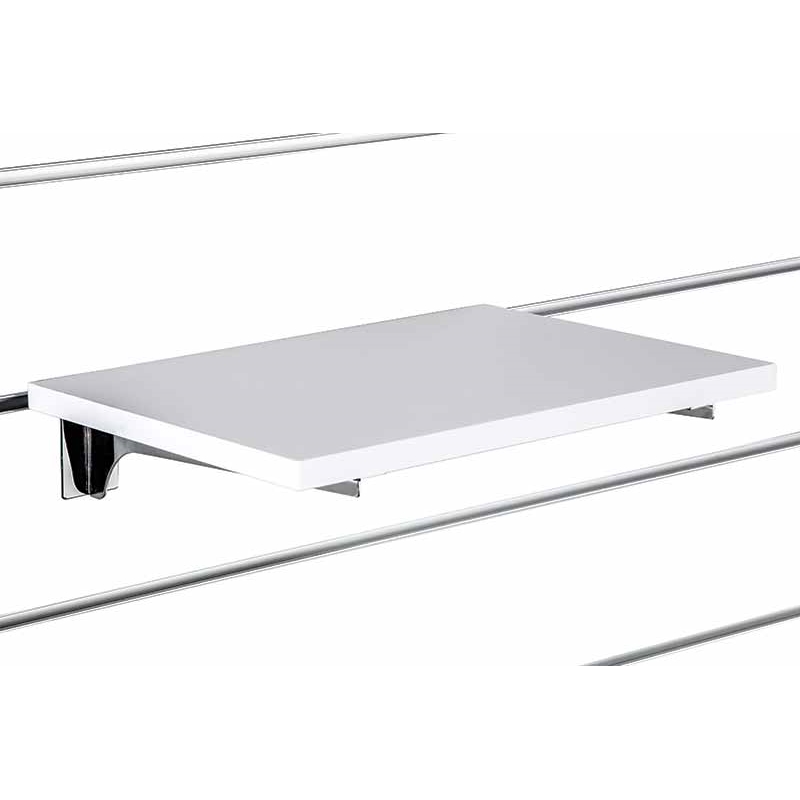 Półka z płyty Slatwall, Alaska, wsporniki chrom