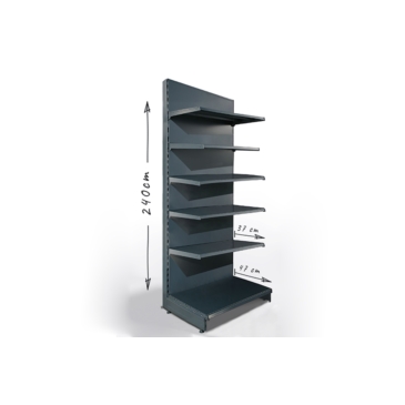 Regał sklepowy H240cm, półki 1x47cm, 5x37cm