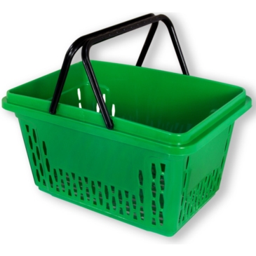 Zielony koszyk sklepowy na zakupy 28L plastik