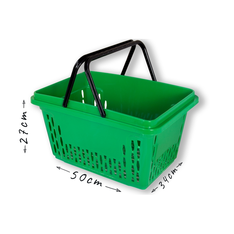 Zielony koszyk sklepowy na zakupy 28L plastik