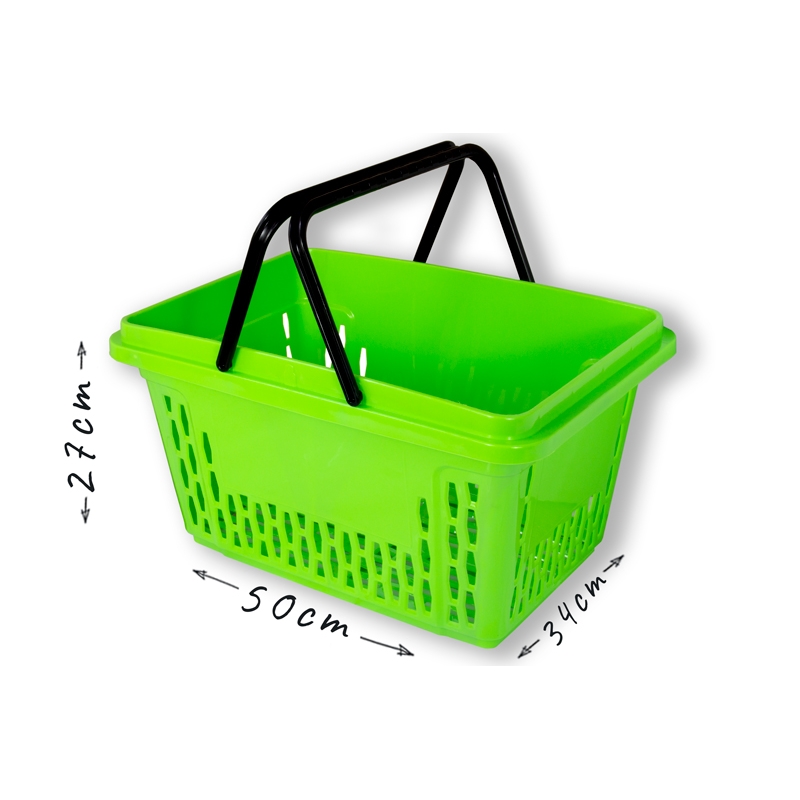 Jasnozielony koszyk sklepowy na zakupy 28L plastik