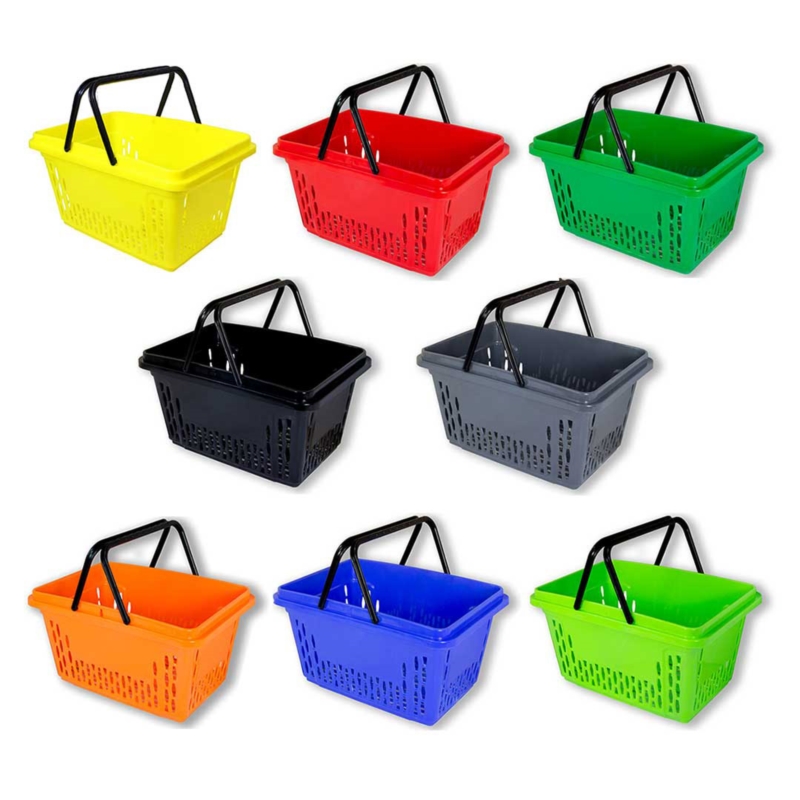 Jasnozielony koszyk sklepowy na zakupy 28L plastik