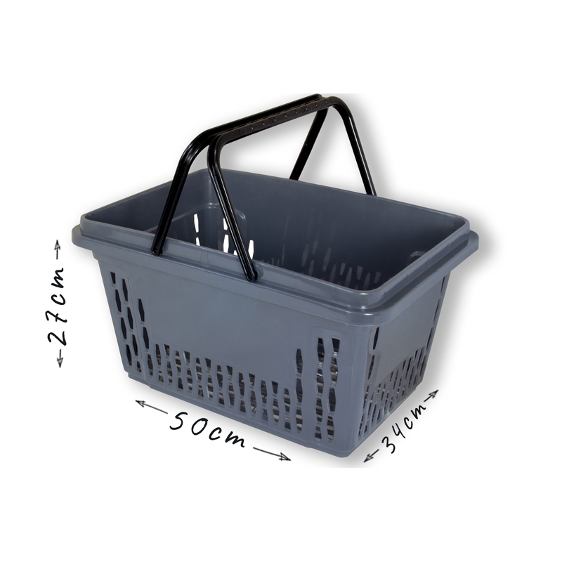 Szary koszyk sklepowy na zakupy 28L plastik