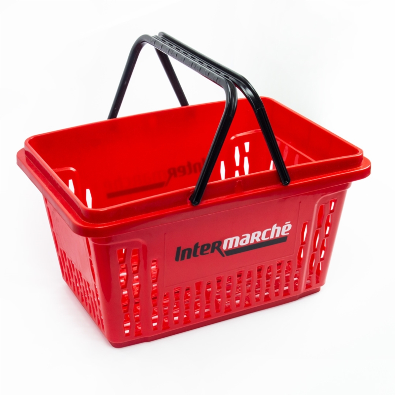 Szary koszyk sklepowy na zakupy 28L plastik