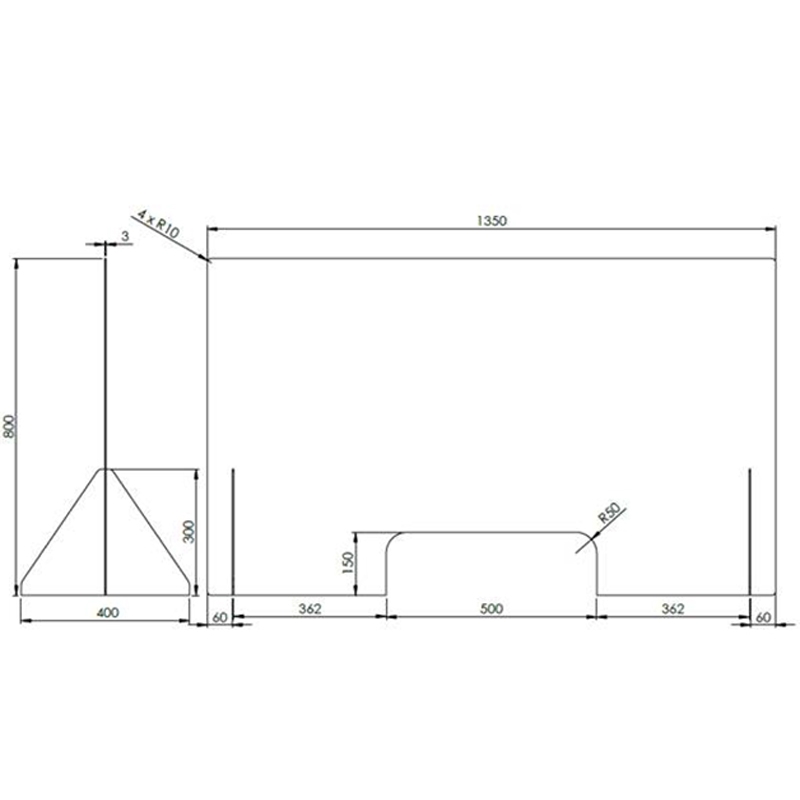 Osłona ochronna stojąca 135x80cm