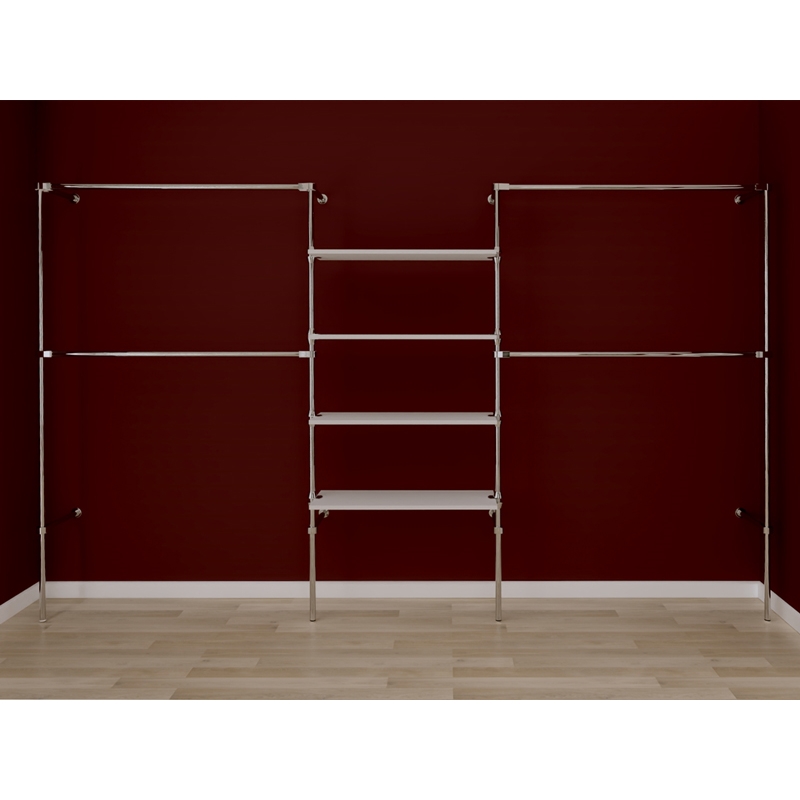 Wieszak sklepowy, do garderoby, z półkami 60cm