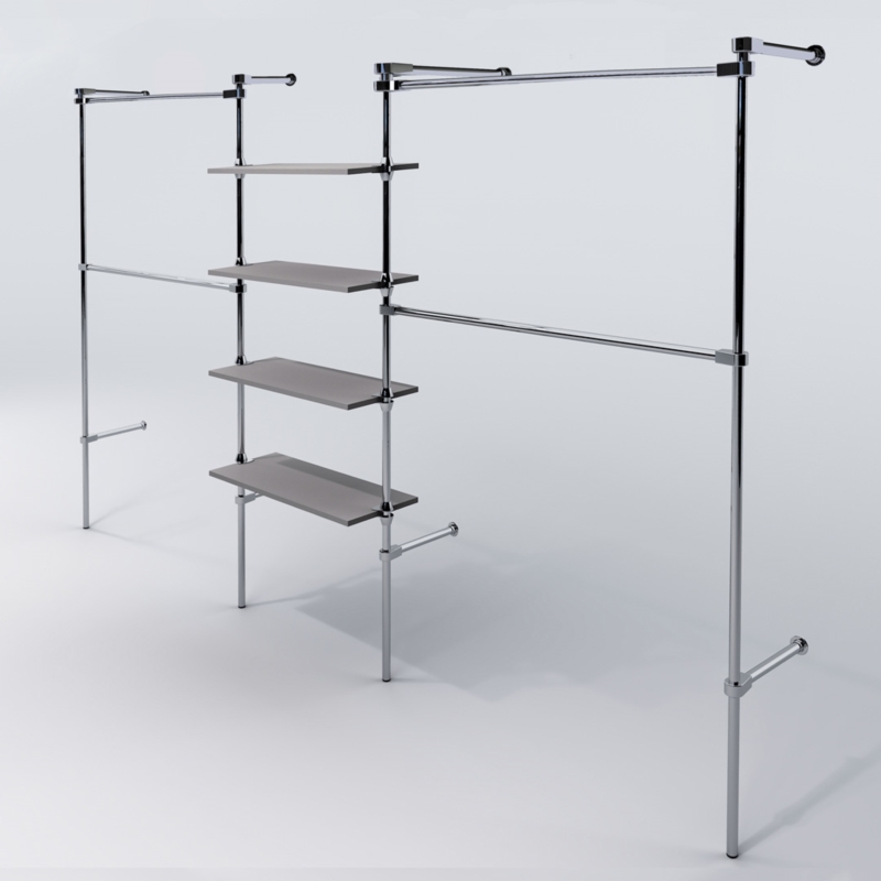 Wieszak sklepowy, do garderoby, z półkami 80cm