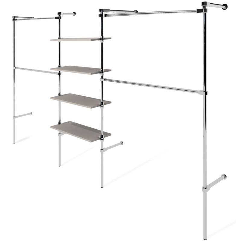 Wieszak sklepowy, do garderoby, z półkami 80cm