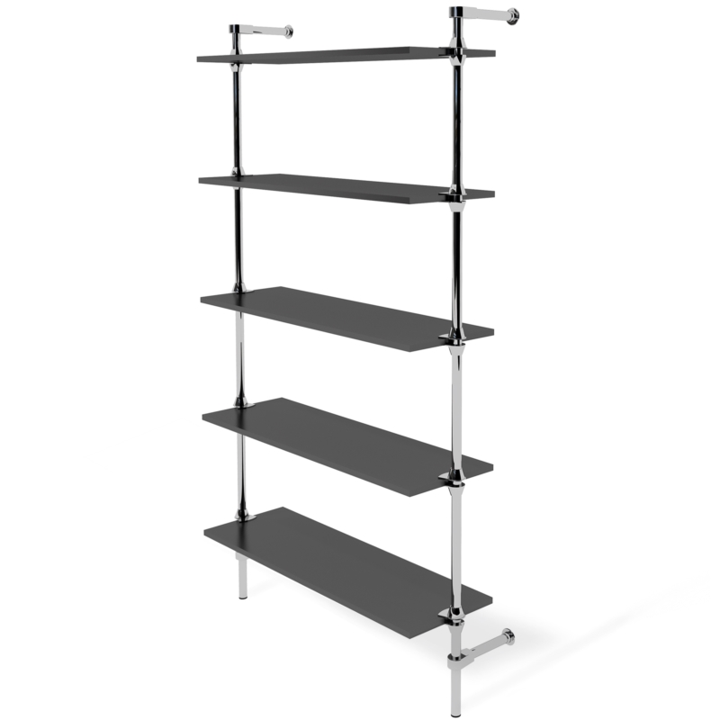 Regał z półkami 100x30 cm, przyścienny, chrom