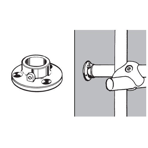 Końcówka uchwyt rozeta do rury fi 25mm satyna