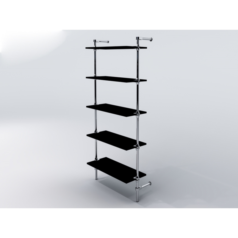 Regał z półkami 80x30 cm, przyścienny, chrom