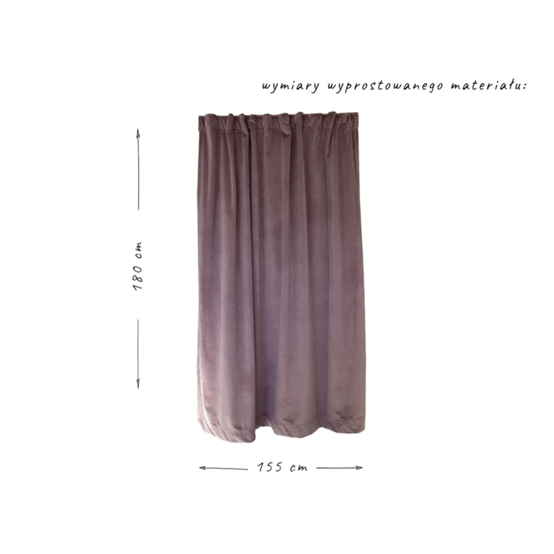Kotara aksamit do przymierzalni wrzosowa 155x180cm