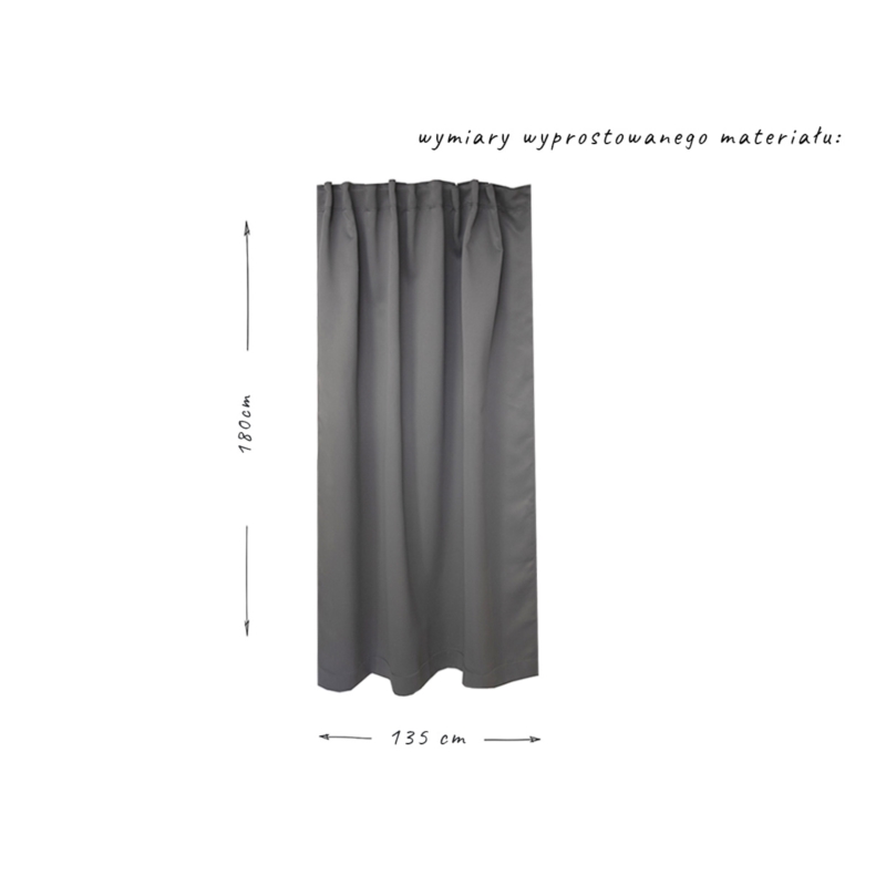 Kotara blackout do przymierzalni szara, 135x180cm