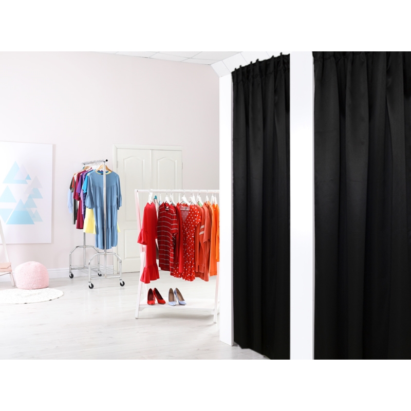 Zasłona blackout do przymierzalni czarna 135x180cm