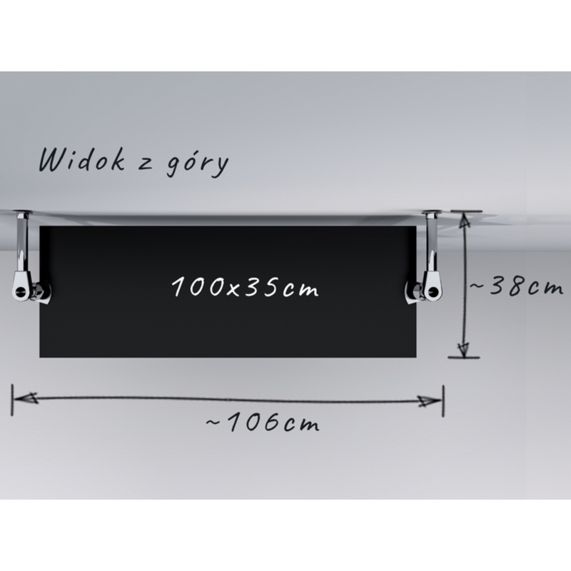 Regał z półkami 100x35 cm, przyścienny, chrom