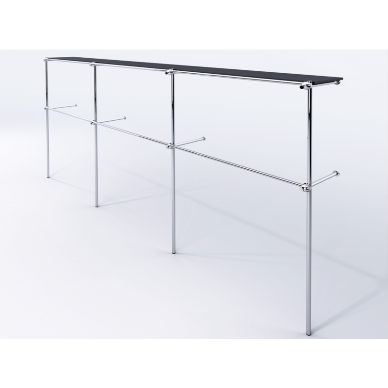 Wieszak odzieżowy, sklepowy, z półką górną, chrom