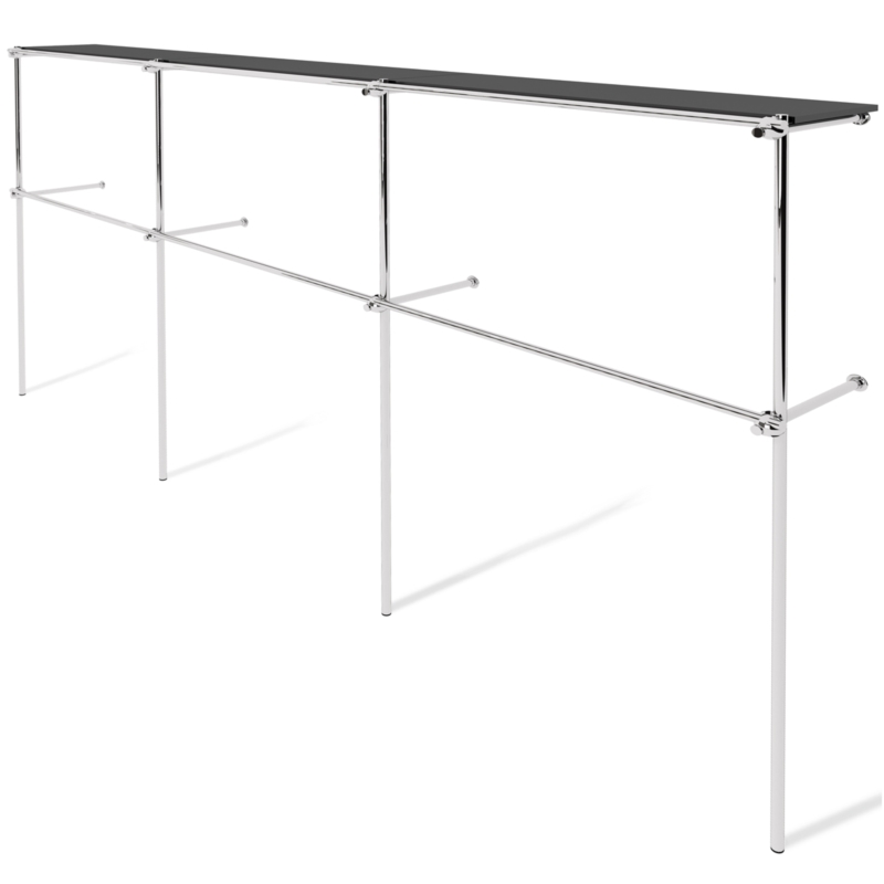 Wieszak odzieżowy, sklepowy, z półką górną, chrom