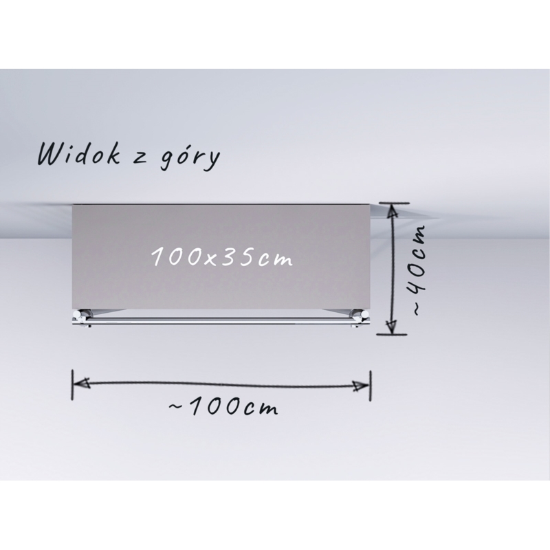 Wieszak sklepowy dwupoziomowy z półką, chrom