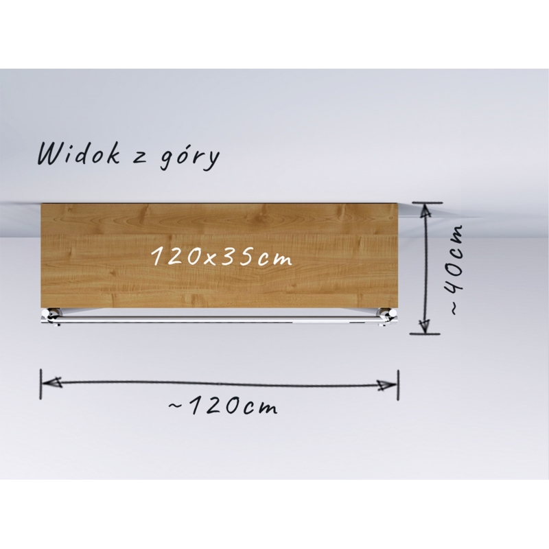 Wieszak sklepowy na odzież, z półką, chrom