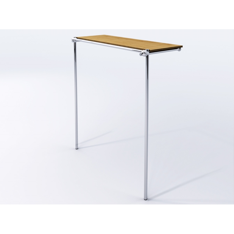 Wieszak sklepowy na odzież, z półką, chrom