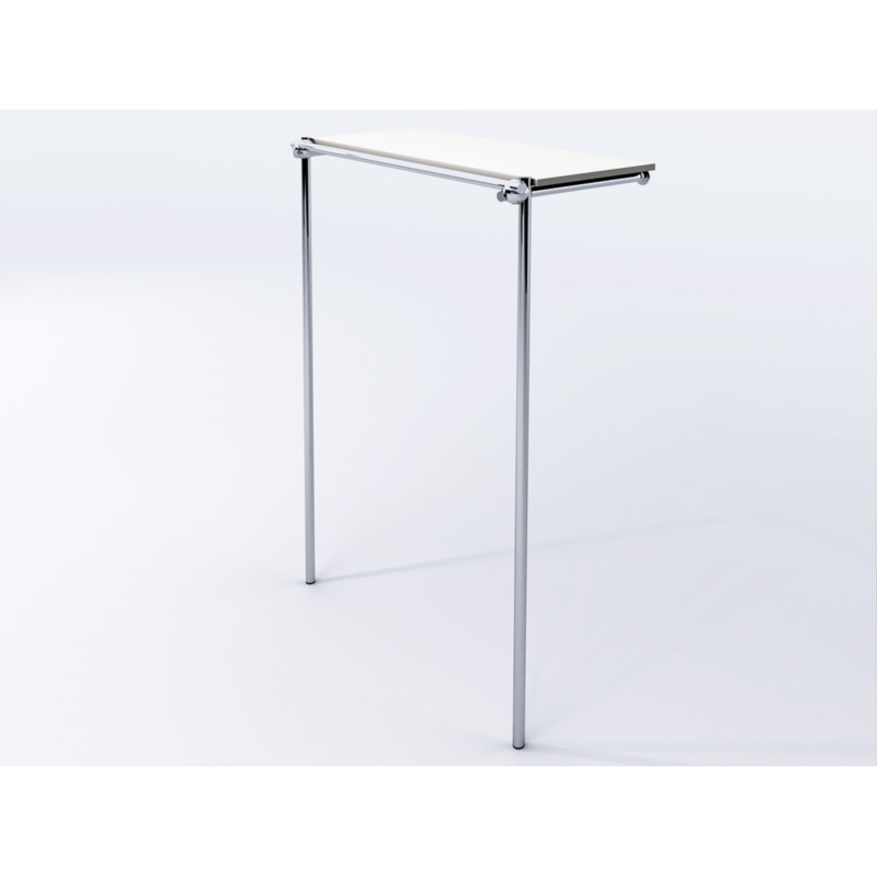 Wieszak sklepowy na odzież, z półką, chrom