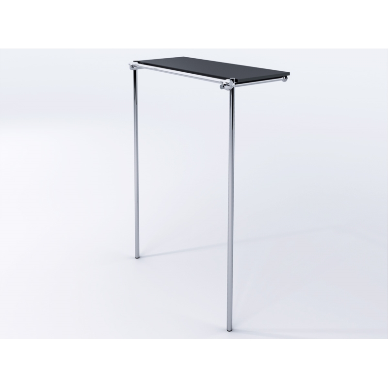 Wieszak sklepowy na odzież, z półką, chrom