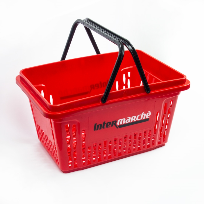 Żółty koszyk sklepowy na zakupy 28L plastik