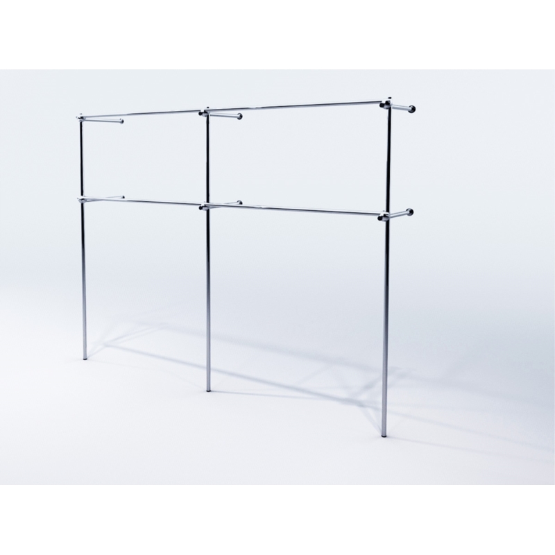 Wieszak odzieżowy, sklepowy, 240x40x200 chrom