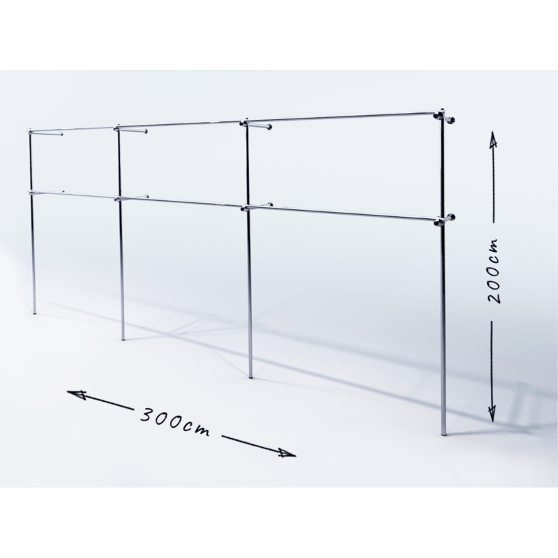 Wieszak odzieżowy stojak sklepowy podwójny chrom