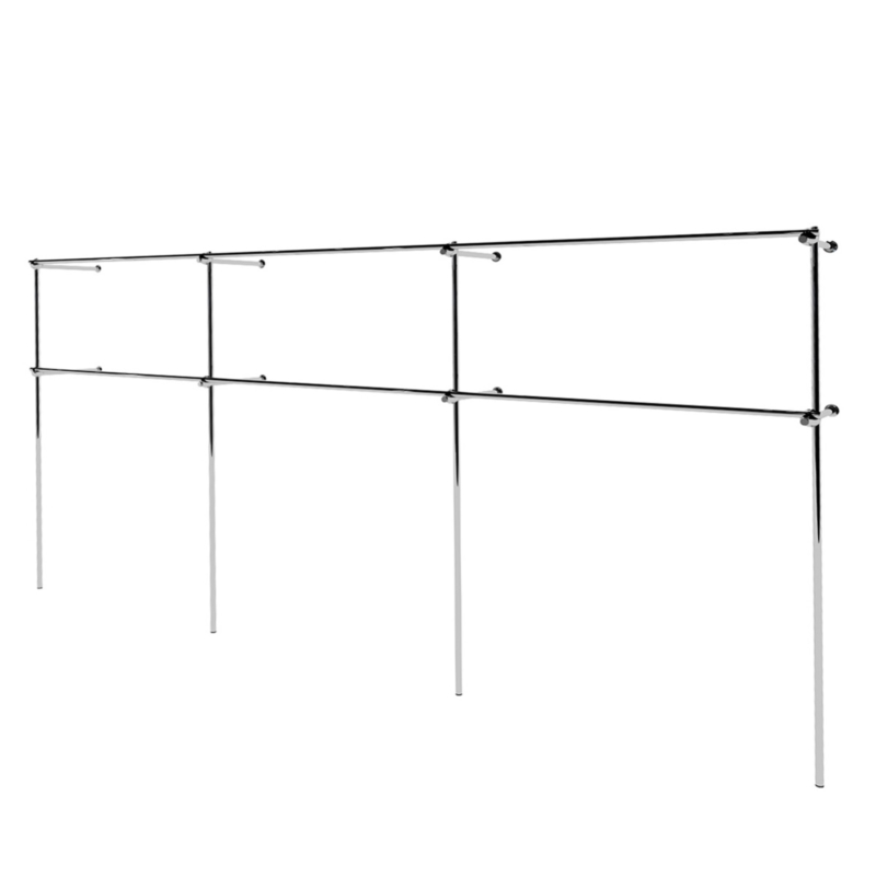 Wieszak odzieżowy stojak sklepowy podwójny chrom