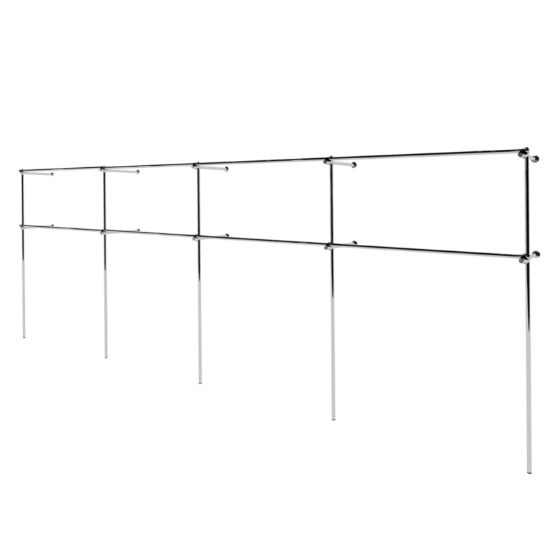 Wieszak odzieżowy stojak sklepowy podwójny chrom