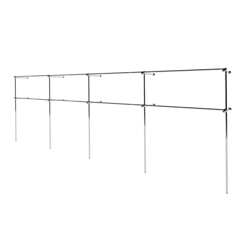 Wieszak odzieżowy stojak sklepowy podwójny chrom