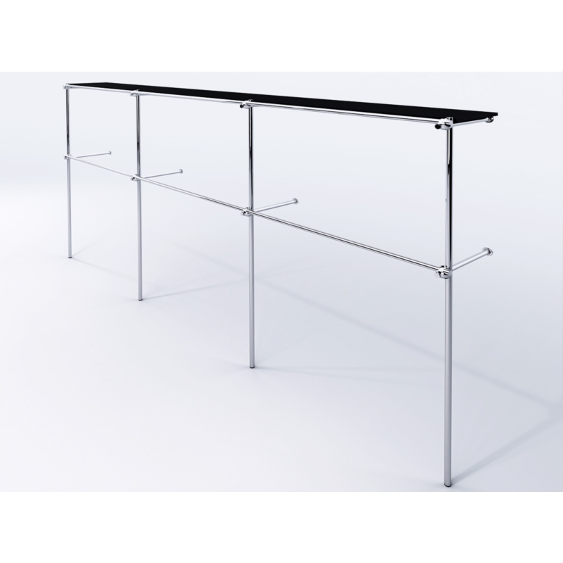 Wieszak odzieżowy, sklepowy, z półką górną, chrom