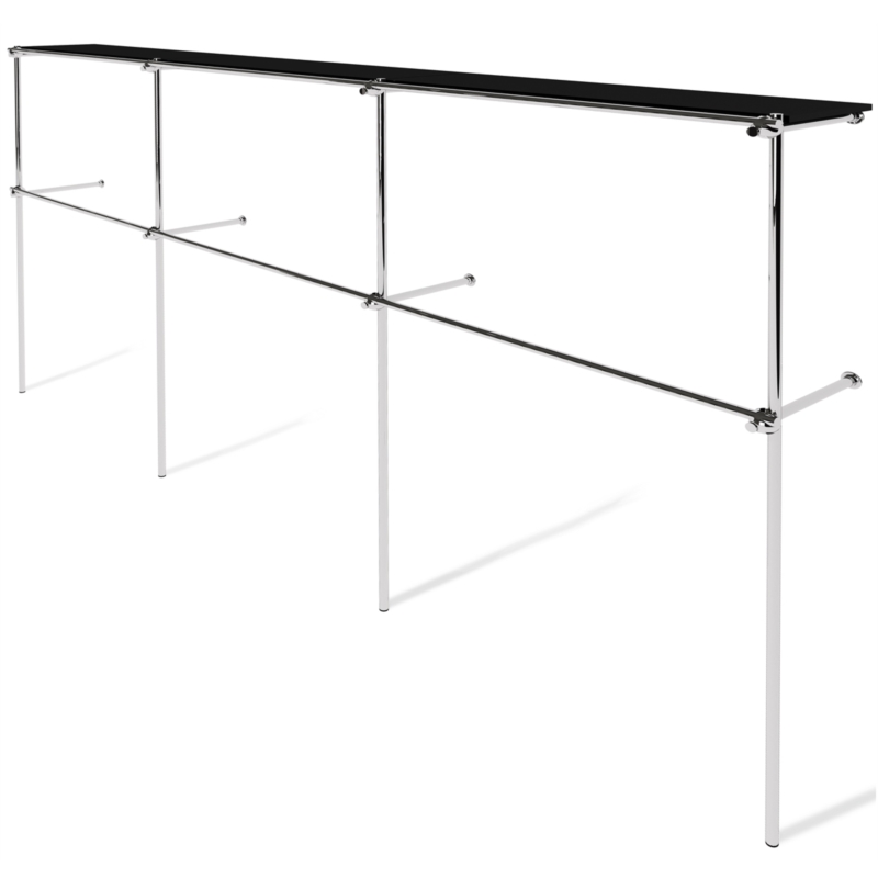 Wieszak odzieżowy, sklepowy, z półką górną, chrom