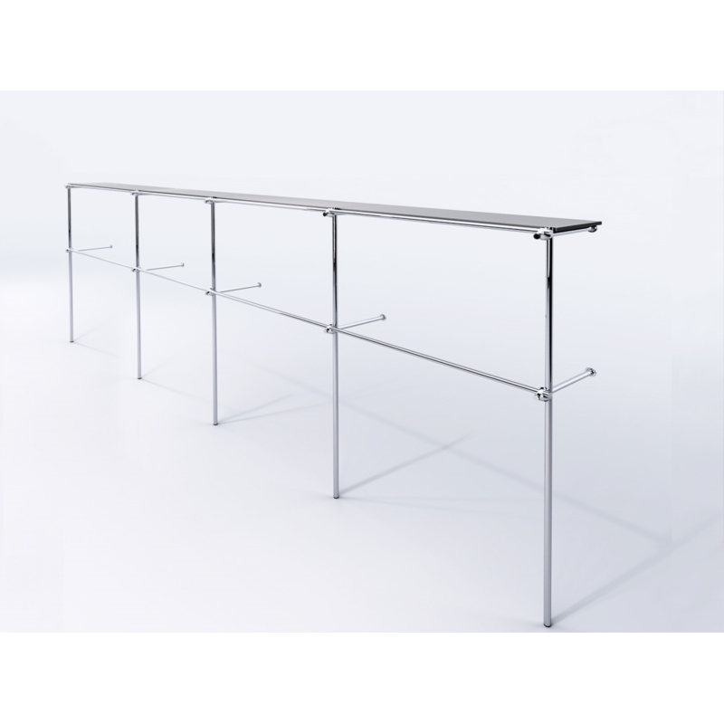 Wieszak odzieżowy, sklepowy, z półką górną, chrom