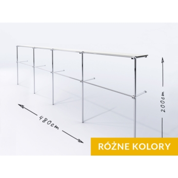 Wieszak odzieżowy stojak sklepowy podwójny chrom
